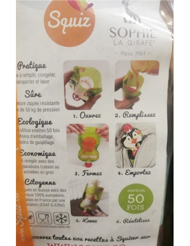 Lot de 3 gourdes squiz réutilisables